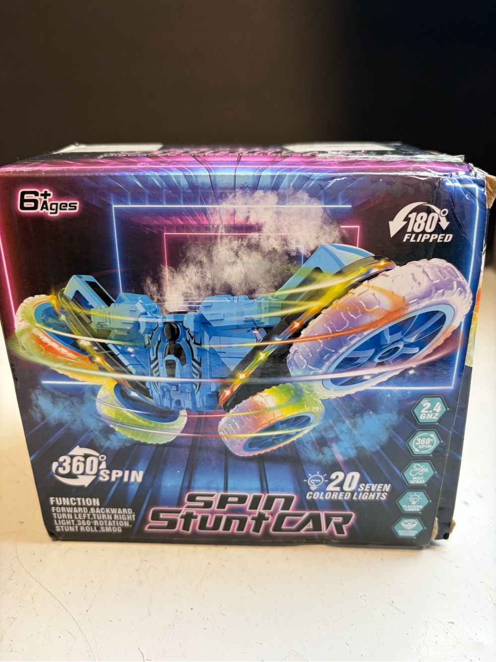 Spin Stunt Car - Blue with Multicolor Lights